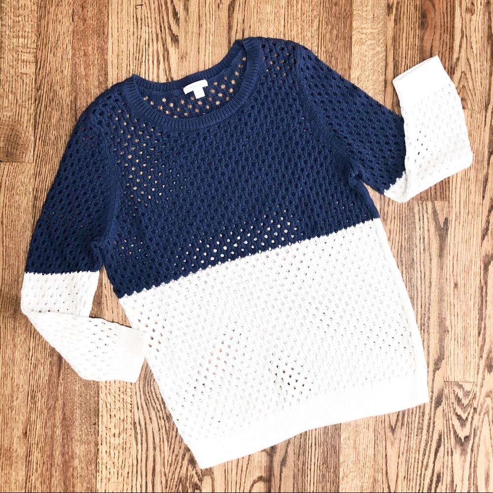Nordstrom’s Caslon Color Block Sweater Blue, White